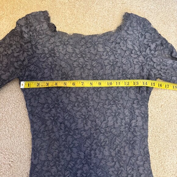 Diane Von Furstenberg Zarita Gray Lace Sheath Dress 3/4 Sleeves Womens Size 4 - Picture 11 of 14